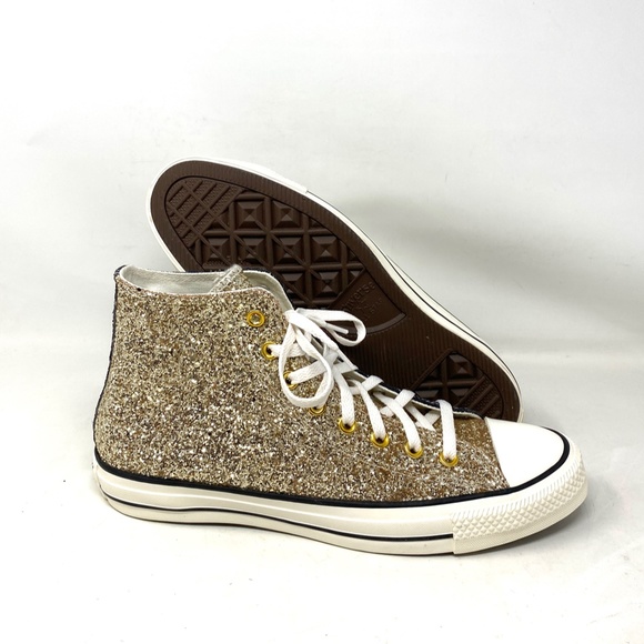 Converse Chuck Taylor High Blue Yellow Glitter Men’s Sneakers Custom 173144C-YBU - Picture 7 of 11